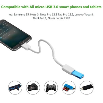 Ugreen UG10817US128TK 50CM màu Trắng Cáp MICRO USB 3.0 OTG sang USB 3.0 âm - HÀNG CHÍNH HÃNG