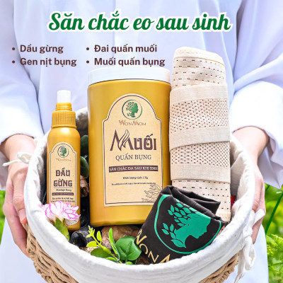 Bộ ở cữ siêu tiết kiệm Wonmom loại 2 ( Dưỡng da mặt - body - giảm eo - xông hơi - lợi sữa )