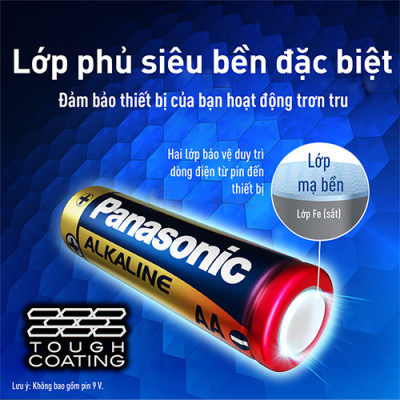 Vỉ Pin kiềm Panasonic Alkaline AA LR6T (2 viên/4 viên/10 viên) - Hàng chính hãng