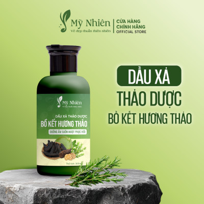 Dầu Gội, Xả Thảo Dược Mỹ Nhiên 400ml/300ml Dưỡng Tóc Tinh Chất Bồ Kết Hương Thảo - Làm Sạch Da Đầu, Nuôi Dưỡng Tóc Mềm Mượt, Giúp Tóc Khỏe Tự Nhiên
