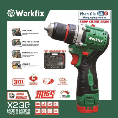 [LOẠI 1] Máy khoan pin Workfix 16.8V-(WF-ID1610BL)- 3 Chức năng - Khoan gỗ, khoan tường