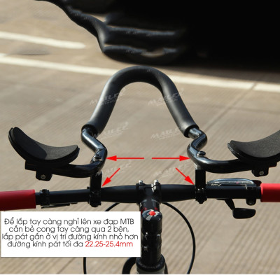 Tay càng nghỉ TT, Thanh Tay Lái Cho Xe Đạp Chất Liệu Nhôm, Tay Cầm cho ba môn phối hợp cho xe đạp thể thao trọng lượng nhẹ (Dài 37cm)  - Mai Lee