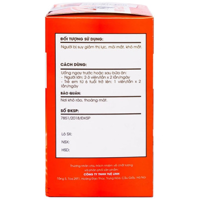 Dầu Gấc Tuệ Linh hỗ trợ bảo vệ sức khỏe đôi mắt, tăng cường thị lực hộp 60 viên