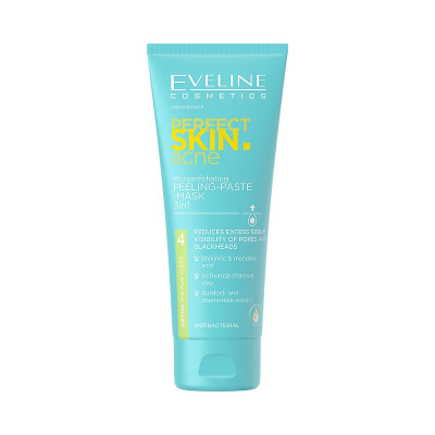 Tẩy da chết Eveline Perfect Skin Acne sạch sâu, kháng khuẩn và ngừa mụn 75ml_Tặng kèm mặt nạ Daliv