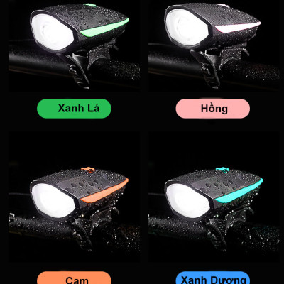 Đèn pin, đèn xe đạp siêu sáng, chống nước Rhino L102, pin sạc, 3 chế độ sáng, pin dài tới 4,5 tiếng - Hàng chính hãng