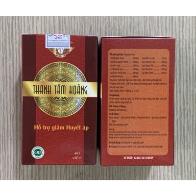 Viên uống Thanh tâm hoàng Vinh Thịnh Vượng VV, hộp 40v, giúp kiểm soát và ổn định huyết áp