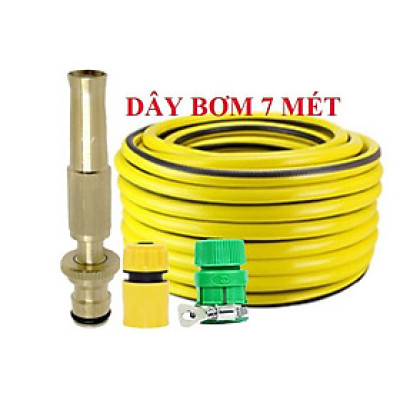 ️ Bộ dây vòi xịt nước rửa xe, tưới cây , tăng áp 3 lần, loại 7m, 10m 206587 cút sập,nối vàng + mở chai