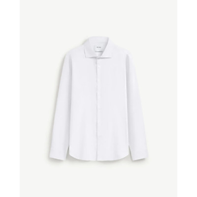 Áo sơ mi nam tay dài màu trắng vải Royal Oxford . Form Fitted - ROUTINE 10F24SHL092 | ROUTINE CÀ MAU