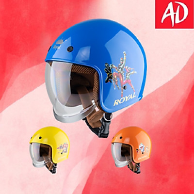 Mũ bảo hiểm xe máy 3/4 Royal M139 KID kính âm dành cho trẻ em nhiều tem màu đẹp mắt