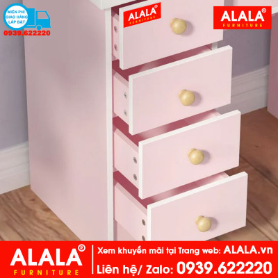 Bàn trang điểm ALALA804 màu hồng + Ghế ngồi - Thương hiệu ALALA 