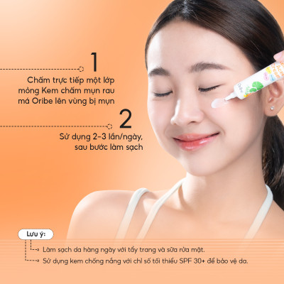 Kem chấm mụn rau má Oribe Cica Formula giảm mụn mờ thâm ngăn ngừa sẹo mụn 20g
