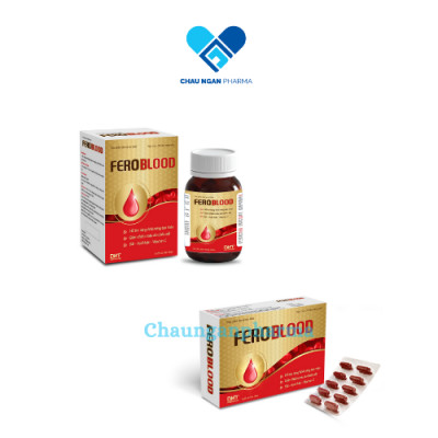 Viên bổ máu Feroblood DHT - Hỗ trợ tăng khả năng tạo máu, giúp giảm thiếu máu do thiết sắt - Châu Ngân Pharma