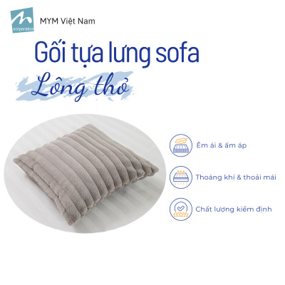 Gối Tựa Lưng, Trang Trí Sofa Chất Liệu Lông Thỏ Mềm Mại 45x45cm