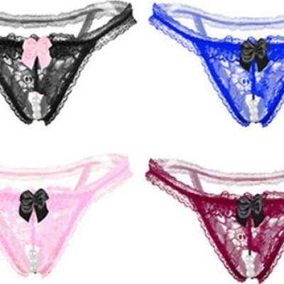 [Chọn màu] Quần lót lọt khe có hạt ở giữa