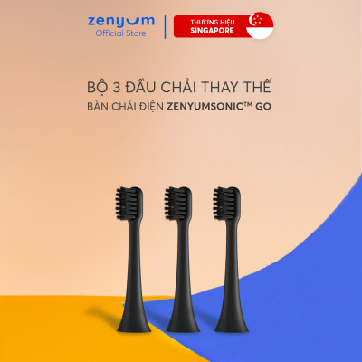 Bộ 3 Đầu Thay Thế Cho Bàn Chải Điện Sonic GO - Đen/Trắng - ZenyumSonicGO
