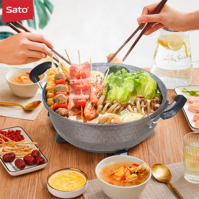 Nồi Lẩu Điện Đa Năng SATO 50NL52 Kèm Giá Hấp (5 lít) - Chính Hãng