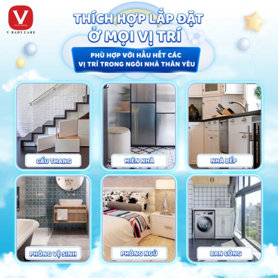 Combo Thanh chặn cầu thang và cửa- Không cần khoan đục- (Rộng 72-85cm, cao 76cm) và thanh nối 10cm giúp Bé an toàn  