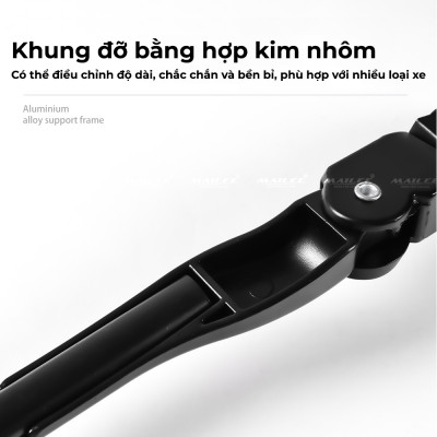 Chân chống xe đạp MTB bằng nhôm YYBC-01, có thể điều chỉnh cho xe đạp size bánh 22-29 inch, gắn bên hông phía sau cho xe đạp địa hình 22/24/26/27.5/29/700C - Mai Lee