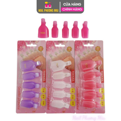 Kẹp Ủ Chân Chống Lem Set 5 Cái Tiện Lợi, Nhựa Bền Chắc, Kích Thước 3.5cm, Kẹp Ủ Móng Chân Làm Mềm Sơn Gel, Thay Thế Giấy Bạc, Làm Nail Nữ