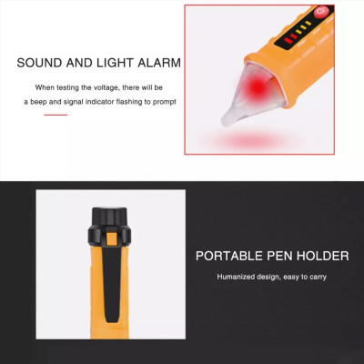 Bút Thử Điện Cảm Ứng Không Cần Tiếp Xúc Trực Tiếp Có Đèn Pin Tự Ngắt Khi Không Sử Dụng Đo Âm Tường Thông Minh