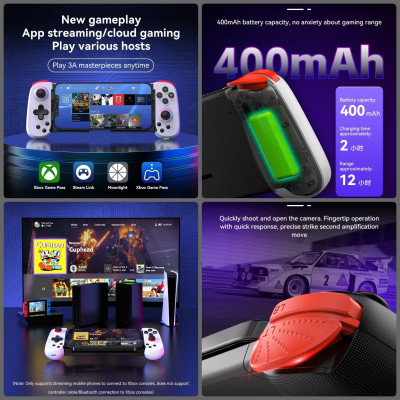 Gamepad Tay Game Không dây Bluetooth D6 đa nền tảng cho máy tính - điện thoại - máy game Console hàng nhập khẩu