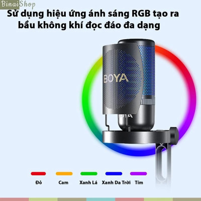 BOYA K3 / K7 / K9 - Micro Condenser USB, Sử Dụng Hiệu Ứng Ánh Sáng RGB Cho Streamer, Podcast, Giảng Dạy Trực Tuyến - Hàng chính hãng