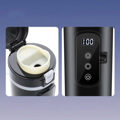 Bình Đun Nước Xe Hơi 12V/24V 500ML SUS304 4 Chế Độ Nhiệt Tự Ngắt Khi Sôi Dùng Cho Xe Tải Xe Khách Đường Dài