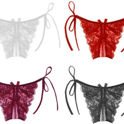 Quần lót chất ren cao cấp buộc dây sexy - Màu đỏ mận