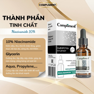 Serum Niacinamide 10% Compliment kiềm dầu, mờ thâm, se khít chân lông