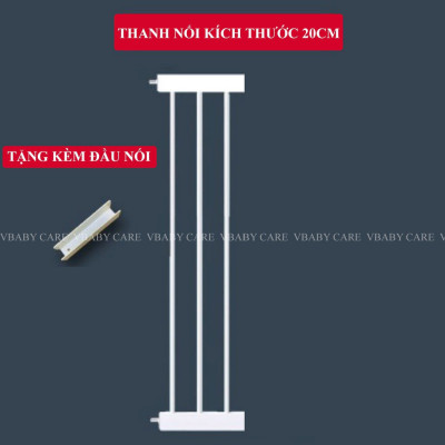 Combo Thanh chặn cầu thang và cửa- Không cần khoan đục- (Rộng 72-85cm, cao 76cm) và thanh nối 10cm giúp Bé an toàn  