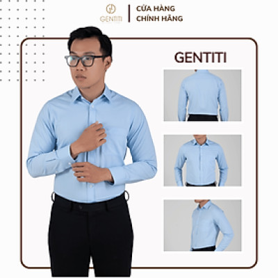 Áo sơ mi nam dài tay xanh không túi GENTITI By Thái Tuấn - 1C803HAKT005