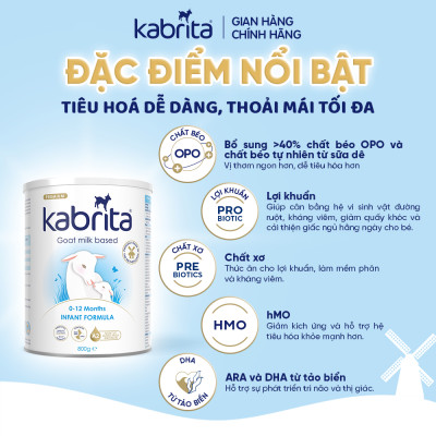 [Phiên bản mới] Combo 3 lon Sữa dê Kabrita số 1 cho trẻ từ 0 -12 tháng - Lon 800g