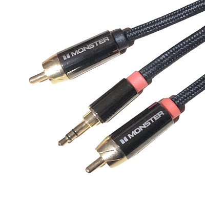 Cáp 3.5mm Ra 2 Đầu RCA Dùng Cho Điện Thoại, Laptop, Máy Tính Monster iCable 1000A - Hàng Nhập Khẩu