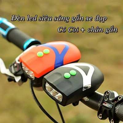 Đèn chiếu sáng có còi dành cho xe đạp - Hàng chính hãng 