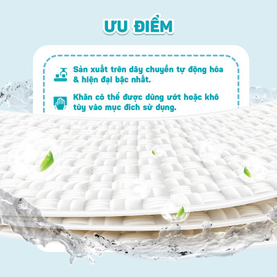 Thùng 08 gói khăn vải khô đa năng cao cấp EcoWipes 250gr/gói (Tổng 2kg) không mùi không cồn an toàn cho bé