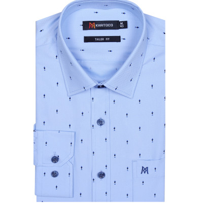 Áo sơ mi nam tay dài form suông Khatoco A1MD498T1-CNIN207-2411-D