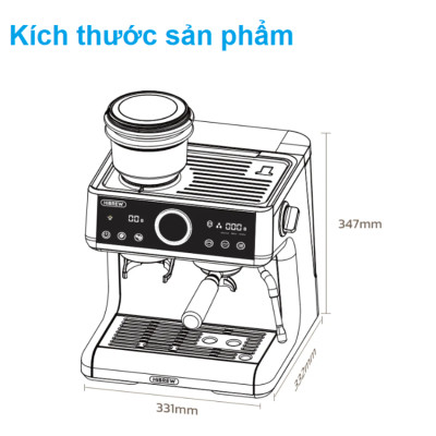 Máy pha cà phê Espresso chuyên nghiệp thương hiệu Mỹ cao cấp HiBREW H7A - Hàng Chính Hãng