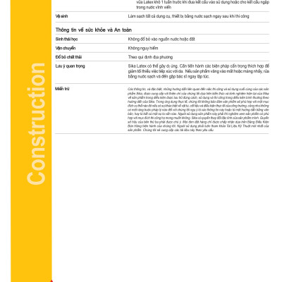 Phụ gia chống thấm vữa cao cấp và tác nhân kết nối - Sika Latex (thùng 5lít)