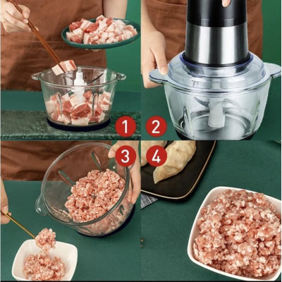 Günter & Hauer Máy Xây Thịt Đa Năng 500W 2.0L + Lưỡi Dao Inox Không Rỉ MC300 - Hàng chính hãng