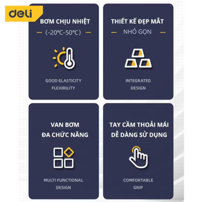 Bơm Xe Đạp Deli Đạp Chân, Tay Chính Hãng - Siêu Nhẹ, Dễ Dàng Di Chuyển - Áp Suất Cao - DL880002|4|5|6