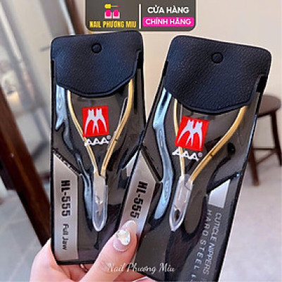 Kìm Nhặt Da Thép Cao Cấp Mạ Vàng HL555, Siêu Sắc Bén , Đầu Bán Nguyệt, Dùng Làm Nail, Cầm Nắm Chắc Chắn Trọng Lượng 52g