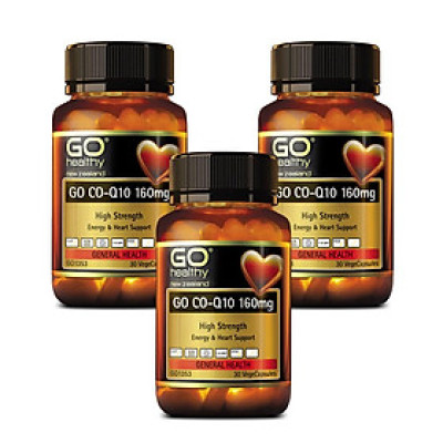 Bộ Sản Phẩm 3 Hộp Viên Uống Bổ Tim New Zealand Go Co Q10 160mg 30 Viên | Giảm Lão Hóa Tim Mạch; Giúp Cơ Thể Khỏe Mạnh - Nhập Khẩu Chính Hãng