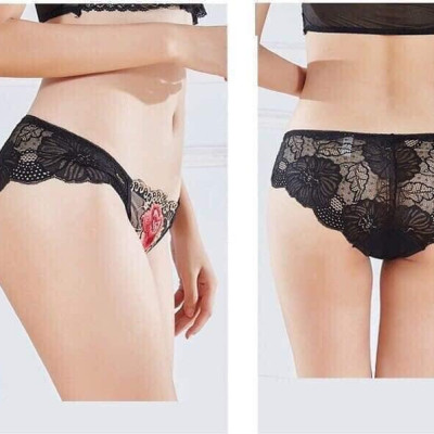 Set 10 quần lót ren họa tiết hoa hồng trộn màu ngẫu nhiên