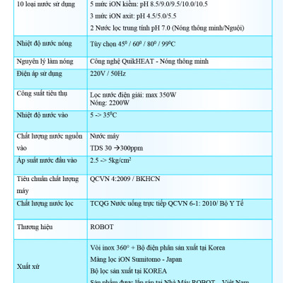 Máy Lọc Nước Điện Giải iON Kiềm ROBOT iONSmart 710 Nóng Thông Minh - Hàng Chính Hãng