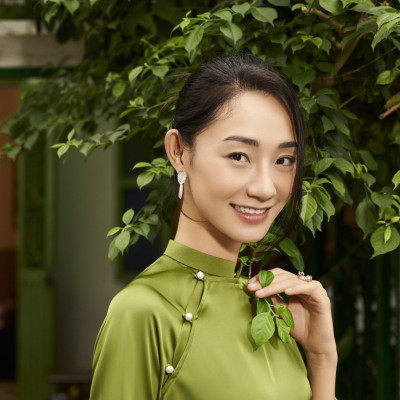 Áo Dài Lê Phổ Trà ADA003 thời trang thiết kế Hity