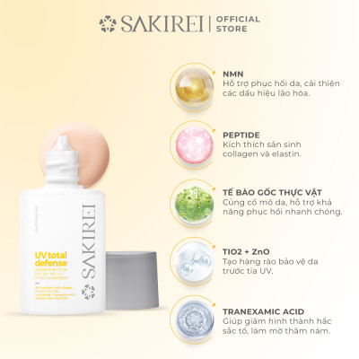 Combo Chống nắng Sakirei SPF 50+ PA++++ & Kem dưỡng phục hồi da Sakirei NMN Revitalize