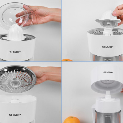 Máy vắt cam Sharp 40W EJ-J408-WH, Tự động đảo chiều vắt - Hàng chính hãng