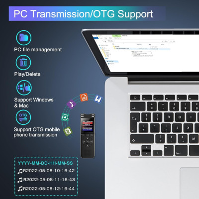 Máy Ghi Âm Kỹ Thuật Số Đa Chức Năng Khử Tiếng Ồn ZD70 Bộ Nhớ Trong 64GB - Hàng Nhập Khẩu