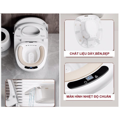 Chậu Xông VùngKín Sau Sinh Đa Năng Gấp Gọn Cao Cấp Có Đầu Bơm Tự Động Thông Minh - Hàng Chính Hãng