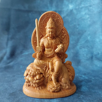 Bộ tượng Phật Văn Thù Bồ Tát và Phổ Hiền Bồ Tát bằng gỗ Bách Nhai - V660